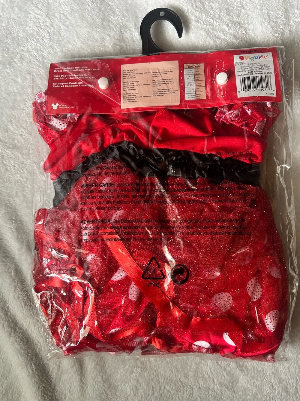 Disney Minnie Mouse Red and Black Girls Costume with Polka-Dot Skirt - Picture 6 of 6
